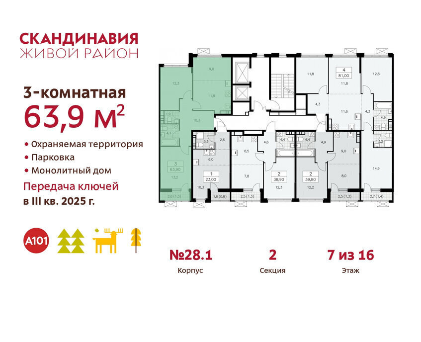 квартира г Москва п Филимонковское метро Коммунарка ТиНАО квартал № 167 фото 2