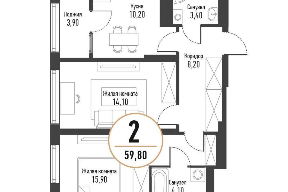 квартира г Стерлитамак микрорайон Западный 5, 5э, городской округ Стерлитамак фото 1