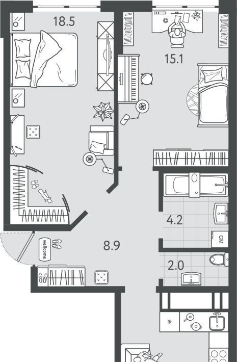 квартира г Краснодар р-н Центральный ул Колхозная 5к/4 ЖК «Все Свои VIP» фото 1