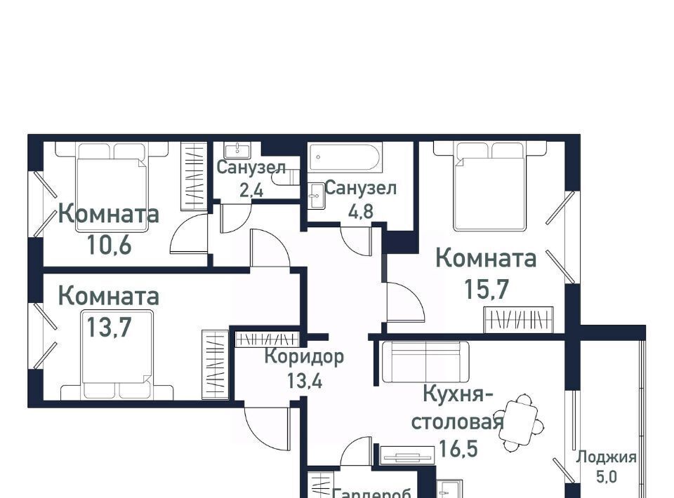 квартира р-н Сосновский п Пригородный Кременкульское с/пос, Парковый Премиум жилой комплекс фото 1