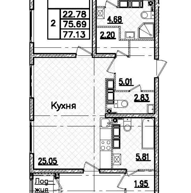 квартира г Санкт-Петербург пр-кт Полюстровский 77/5 ЖК «БелАрт» Калининский фото 2