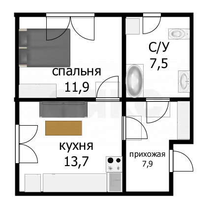 квартира р-н Анапский г Анапа проезд Родниковый 15 фото 11