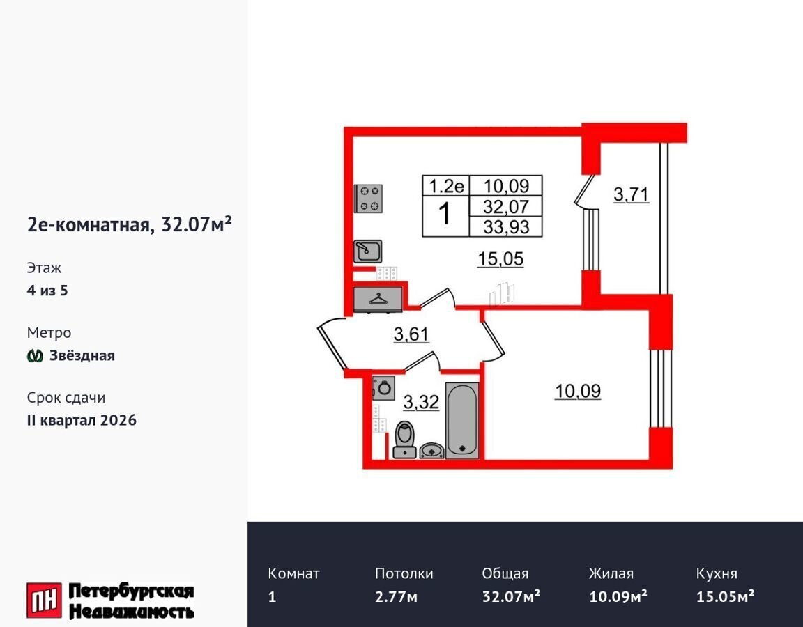 квартира г Санкт-Петербург р-н Московский ш Пулковское 29 ЖК Парадный ансамбль корп. 6. 3 фото 1