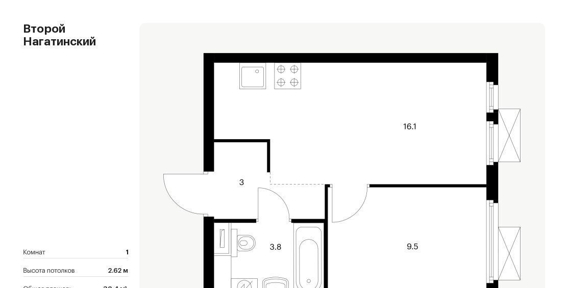 квартира г Москва метро Нагатинская Второй Нагатинский к 1. 3 фото 1