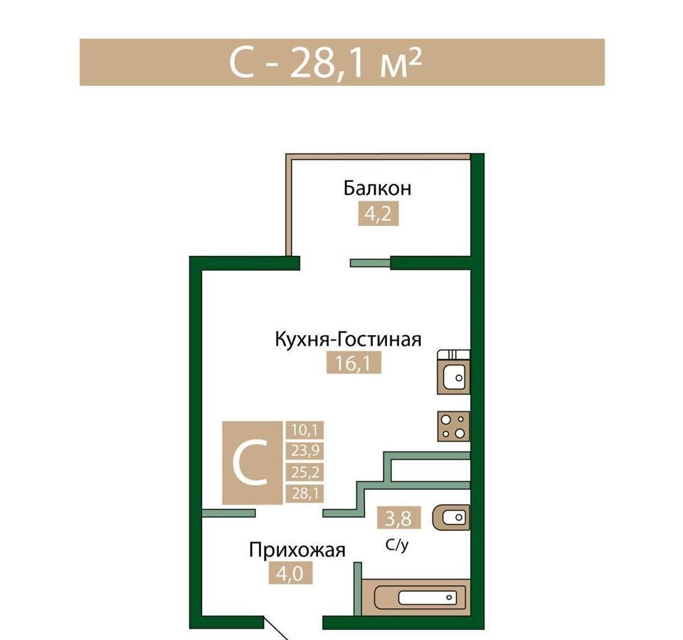 квартира р-н Симферопольский пгт Молодежное ул Парковая 5 корп. 1, Мирное фото 2