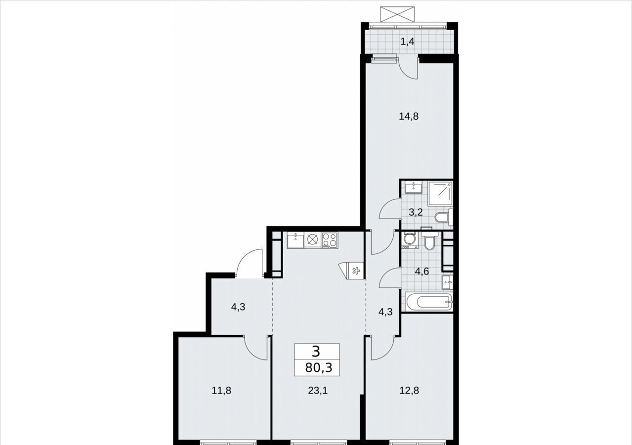 квартира г Москва п Сосенское метро Коммунарка стр. 25. 5, Московская область фото 2