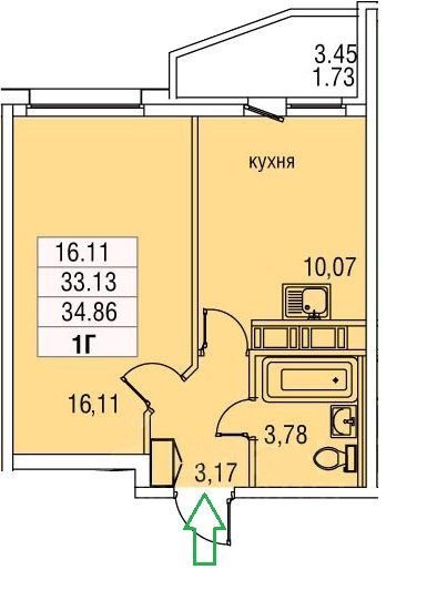 квартира г Санкт-Петербург п Парголово ул Заречная Выборгский, 13 к 1 ст 1 фото 9