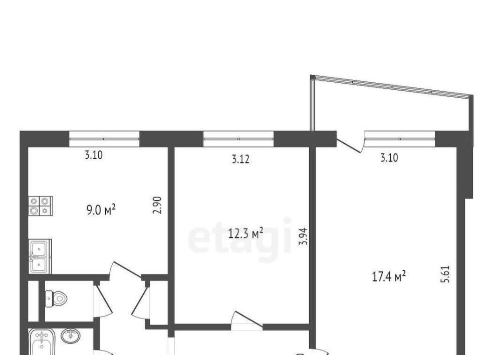 квартира г Тюмень р-н Центральный ул Газовиков 29 фото 3