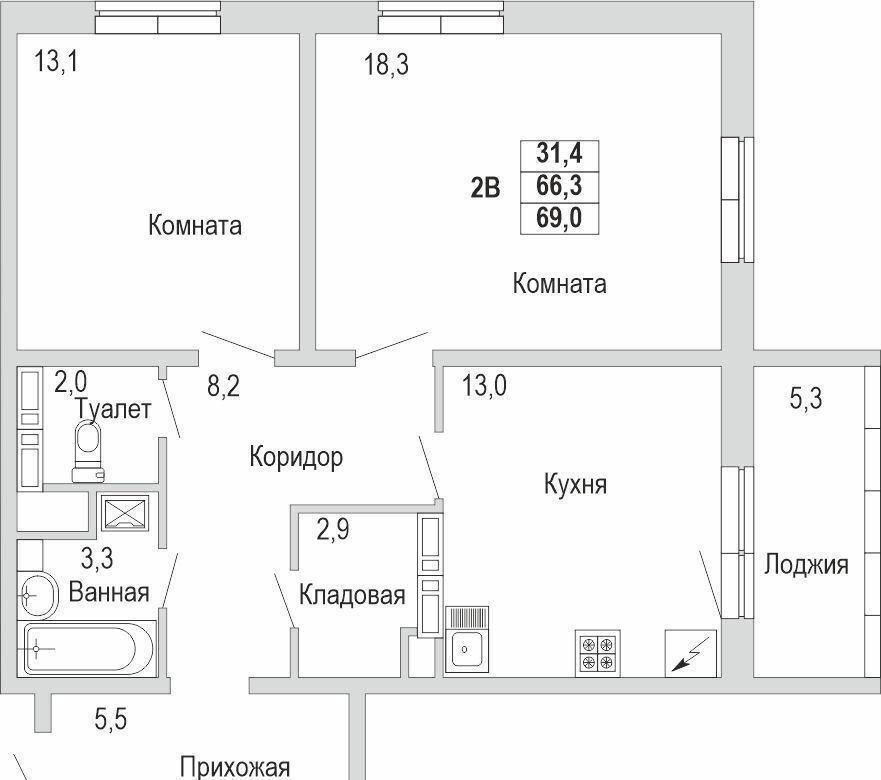 квартира г Набережные Челны р-н Комсомольский ул Карманова 45 фото 3