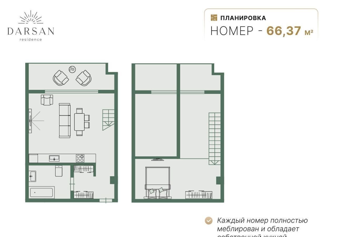 квартира г Ялта ул Войкова 39а МФК «Резиденция Дарсан» корп. 1 фото 3