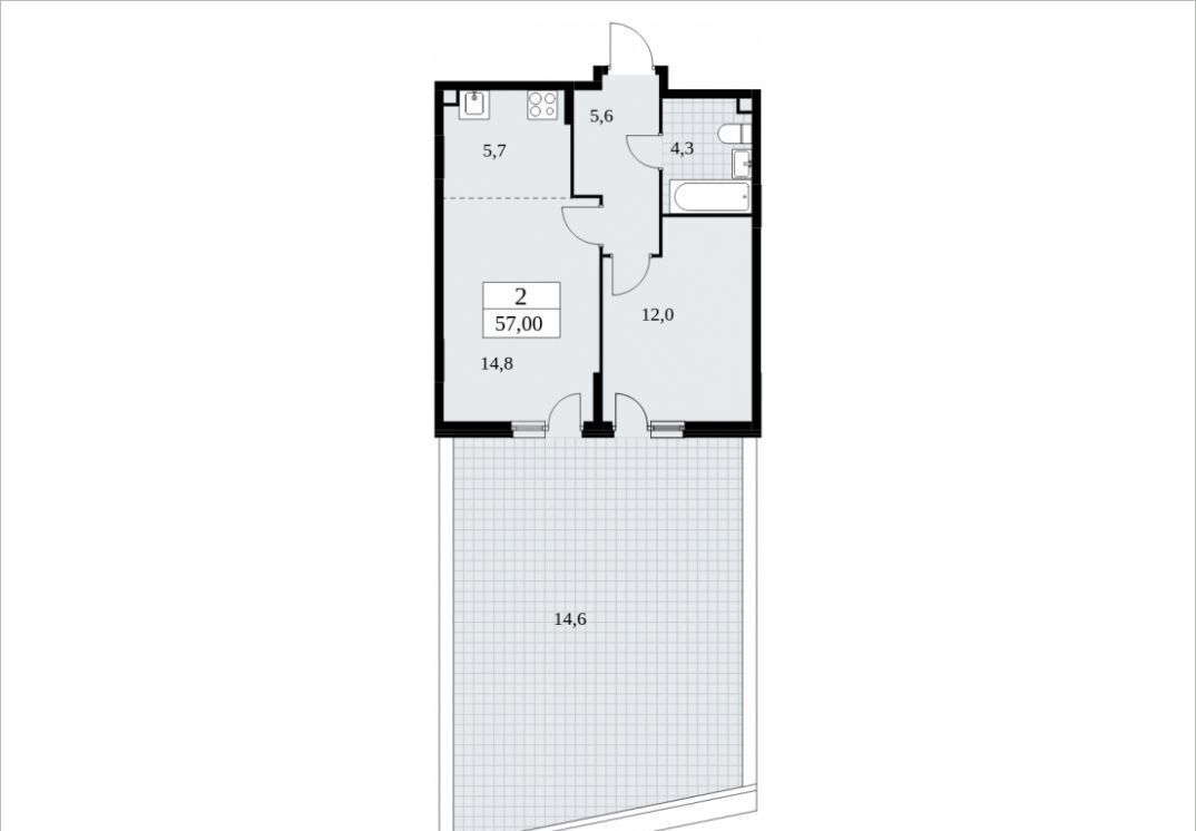 квартира г Москва п Сосенское п Коммунарка метро Коммунарка д. 35. 2, Московская область фото 2