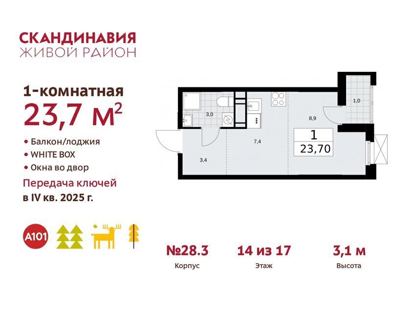 квартира г Москва п Филимонковское метро Коммунарка ТиНАО квартал № 167 фото 1