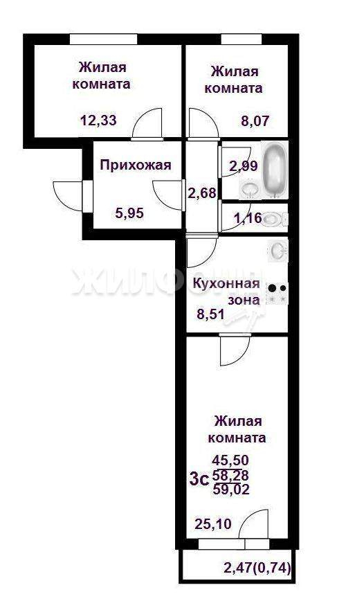 квартира г Новосибирск р-н Кировский ул Виктора Шевелева 32 Площадь Маркса фото 2