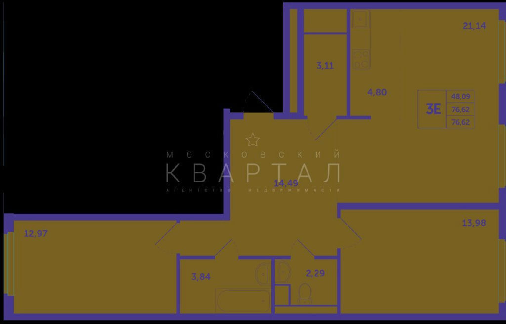 квартира городской округ Красногорск д Путилково Планерная, Путилково д. Просторная ул., 1 фото 33