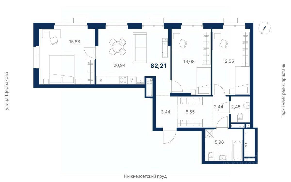 квартира г Екатеринбург р-н Чкаловский ул Щербакова 148/2 фото 1