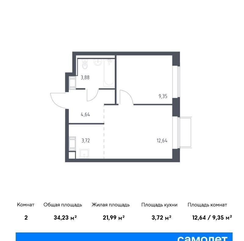 квартира городской округ Люберцы п Мирный ЖК Томилино Парк к 6. 1, Люберцы фото 1