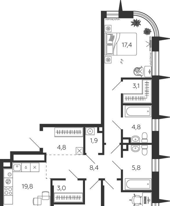 квартира г Москва метро Технопарк ЖК Шагал 2-я оч., к 1. 2 фото 1