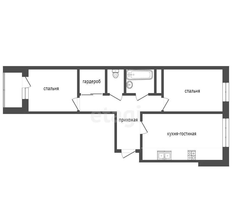 квартира г Нягань 6-й мкр-н, 2, Тюменская обл. фото 27