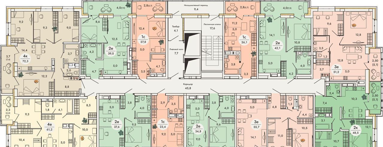 квартира р-н Пермский д Кондратово ул Камская 8а КИНЕТИКА ДОМ фото 3