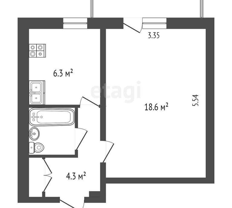 квартира г Ярославль р-н Фрунзенский ул Гоголя 3к/2 фото 10