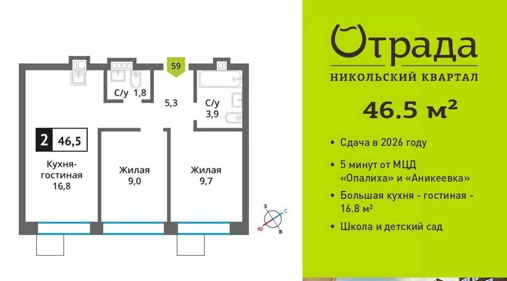 квартира г Красногорск мкр Опалиха Никольский Квартал Отрада жилой комплекс, к 12, Аникеевка фото 1