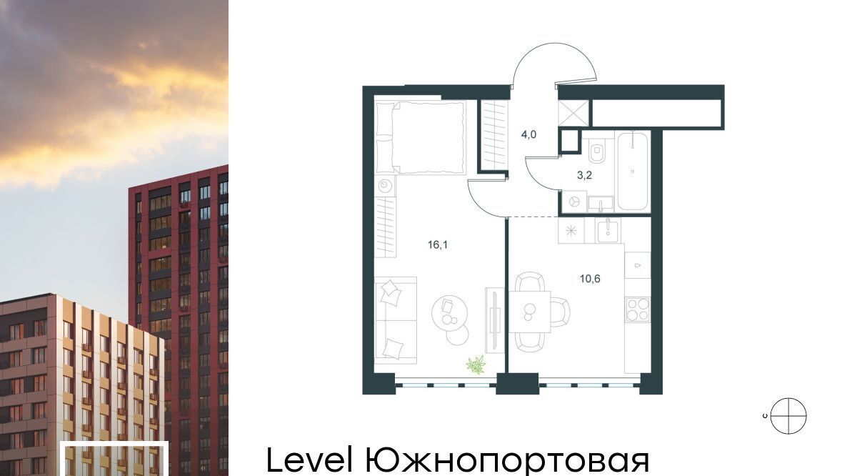 квартира г Москва метро Кожуховская ЖК Левел Южнопортовая 3 фото 1