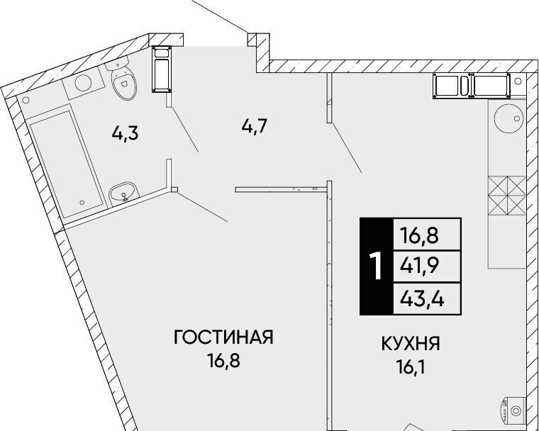 квартира г Ростов-на-Дону р-н Кировский ЖК Левобережье фото 1