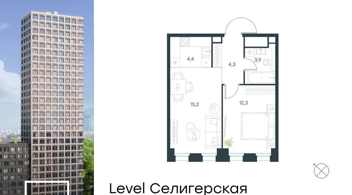 квартира г Москва метро Верхние Лихоборы САО Северный Западное Дегунино ЖК Левел Селигерская к 3 фото 1