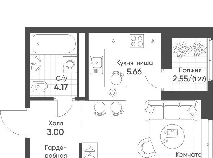 квартира г Екатеринбург р-н Чкаловский Ботаническая Солнечный ЖК «Солнечный» жилрайон фото 1