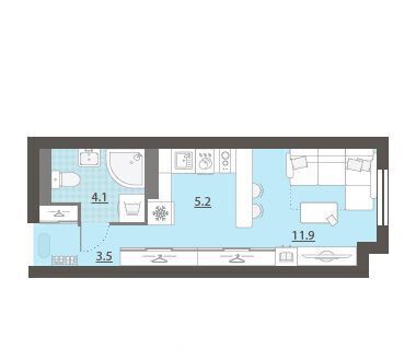 квартира г Екатеринбург Уральская Центральный ЖК «Азина 16» жилрайон фото 1