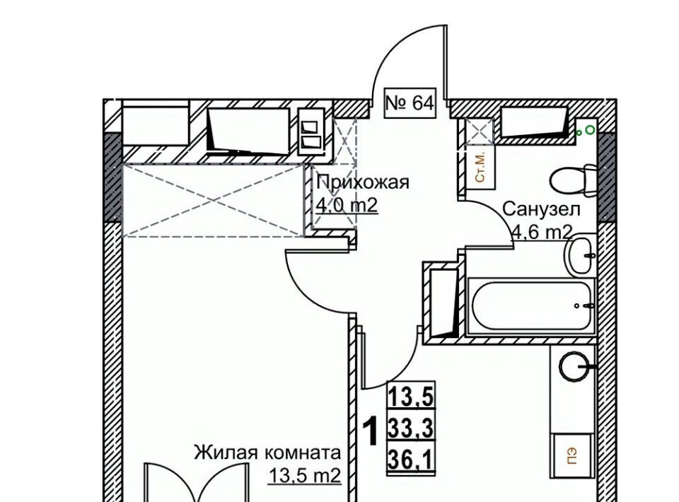 квартира г Нижний Новгород Стрелка Мещерское Озеро ЖК «Гранд Квартал Бетанкур» жилрайон, 1-й мкр фото 1