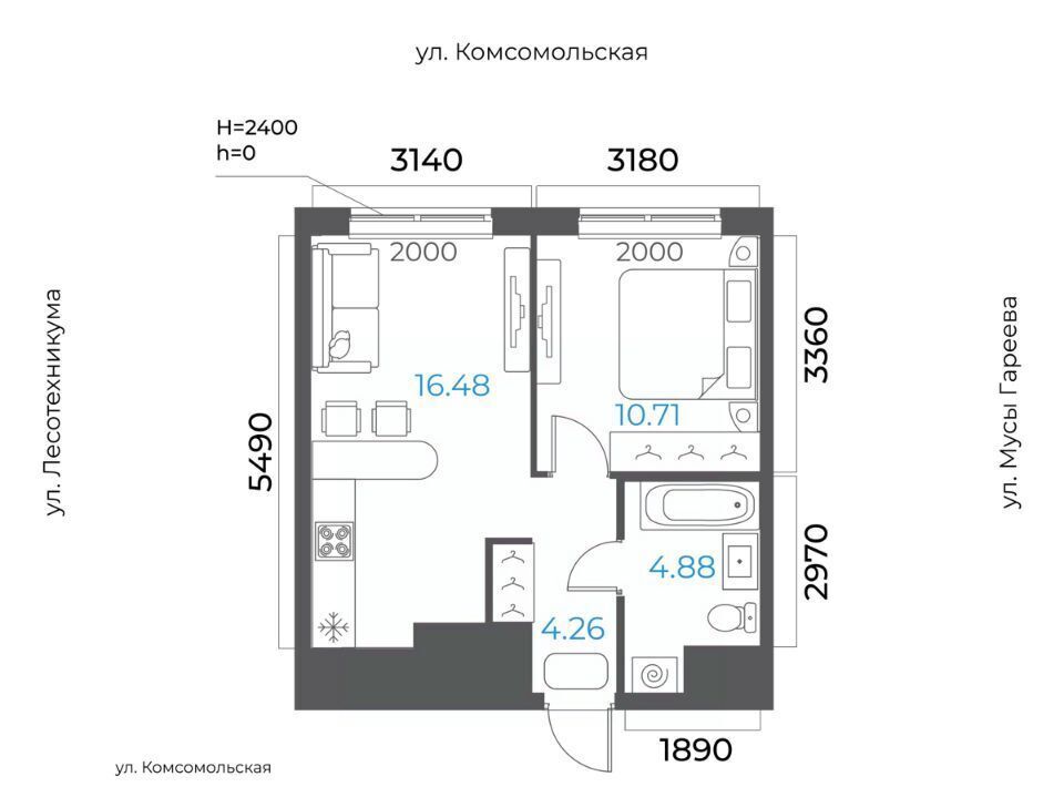 квартира г Уфа р-н Октябрьский микрорайон Глумилино-2 фото 1