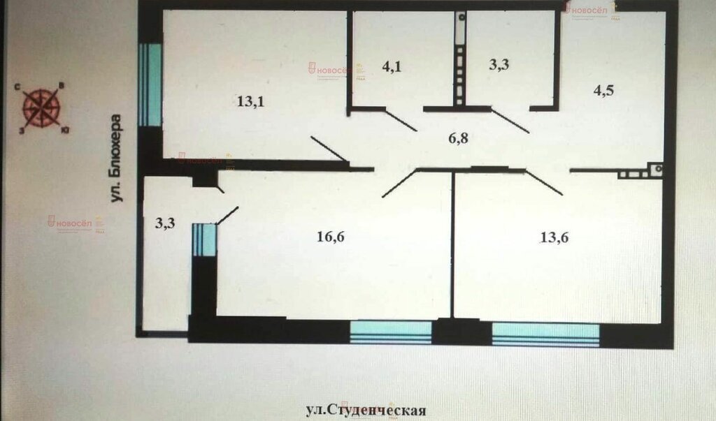 квартира г Екатеринбург р-н Кировский Уральская улица Блюхера, 38 фото 1