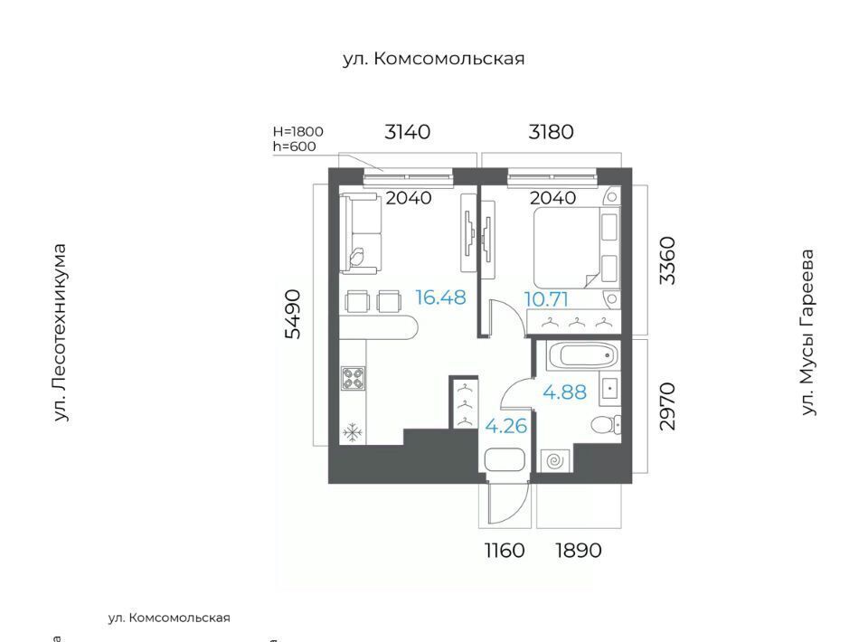 квартира г Уфа р-н Октябрьский микрорайон Глумилино-2 фото 1