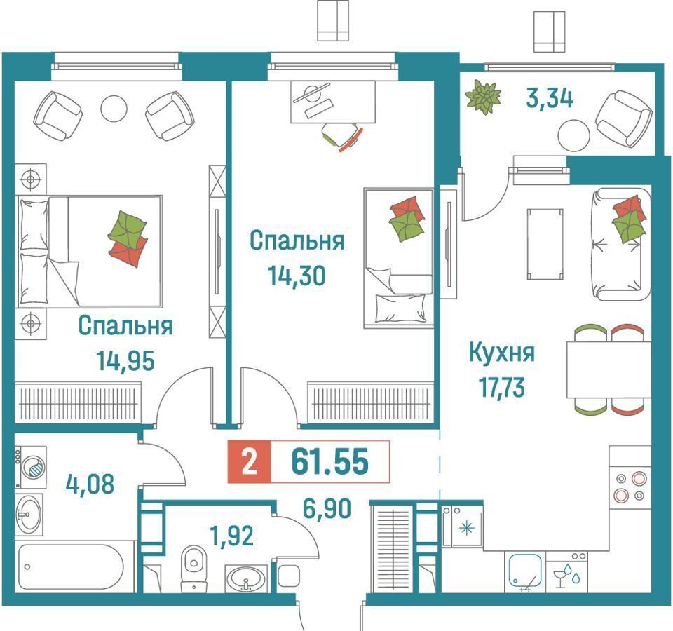 квартира р-н Всеволожский г Мурино ул Екатерининская 20/1 Девяткино фото 1