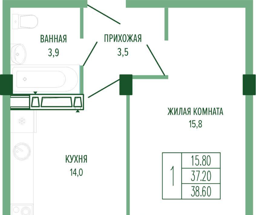 квартира г Краснодар р-н Прикубанский Фестивальный фото 1