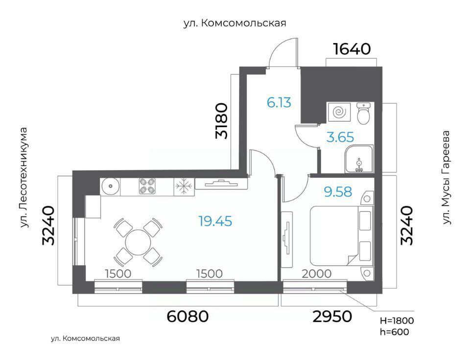 квартира г Уфа р-н Октябрьский микрорайон Глумилино-2 фото 1