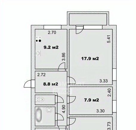 квартира р-н Вологодский с Куркино ул Школьная 3а фото 18