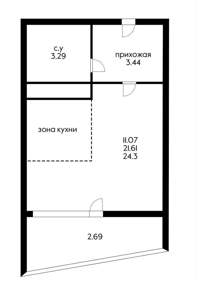 квартира р-н Туапсинский с Ольгинка 3-й мкр-н, 21, Новомихайловский кп фото 13