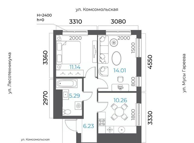 р-н Октябрьский микрорайон Глумилино-2 фото