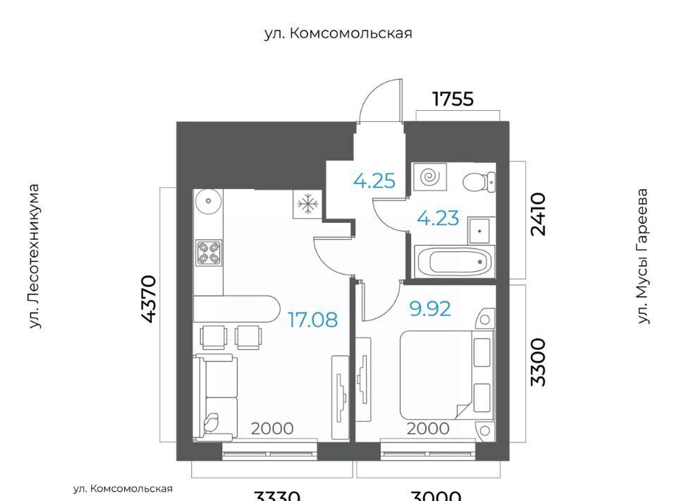 квартира г Уфа р-н Октябрьский микрорайон Глумилино-2 фото 1