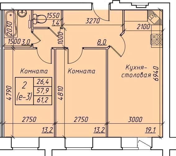 квартира г Вологда ул Молодежная 3 ЖК «Династия» фото 3