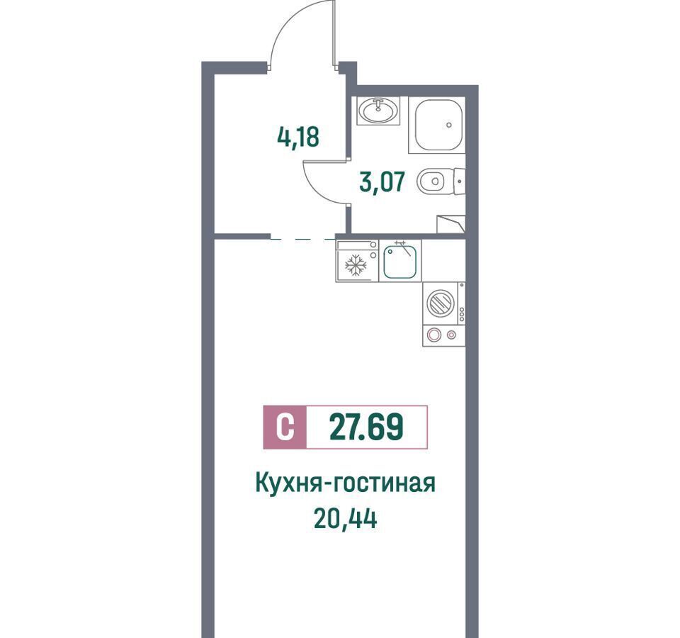 квартира р-н Всеволожский г Мурино пр-кт Авиаторов Балтики 23 ЖК «Фотограф» Девяткино, корп. 1 фото 1