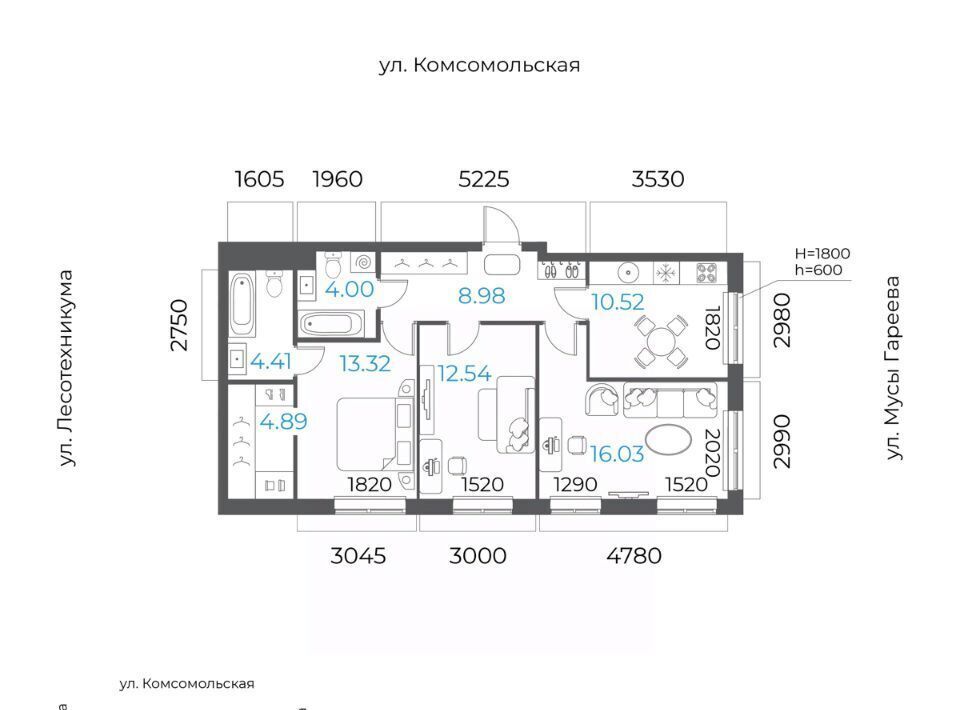 квартира г Уфа р-н Октябрьский микрорайон Глумилино-2 фото 1