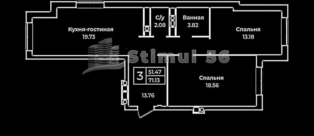 квартира г Оренбург р-н Промышленный пер Селивановский 24/46 Авторский дом «Перовский» фото 4