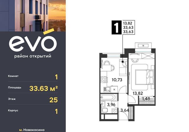 метро Новокосино ул Комсомольская ЖК «EVO» корп. 1, Московская область, Реутов фото