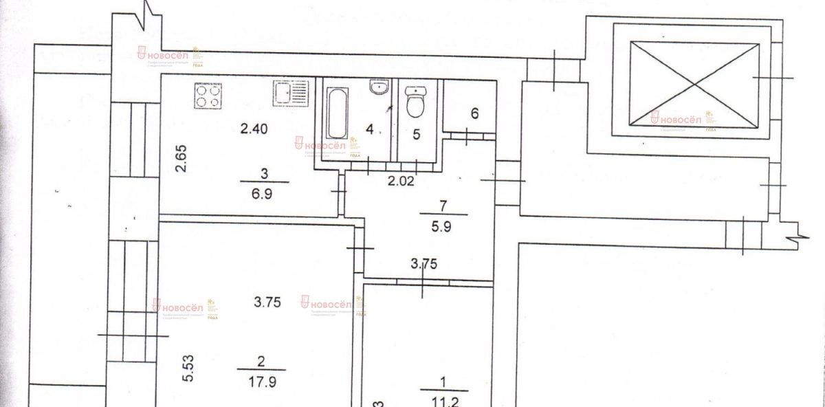 квартира г Екатеринбург р-н Кировский Динамо ул. Блюхера, 59 фото 6