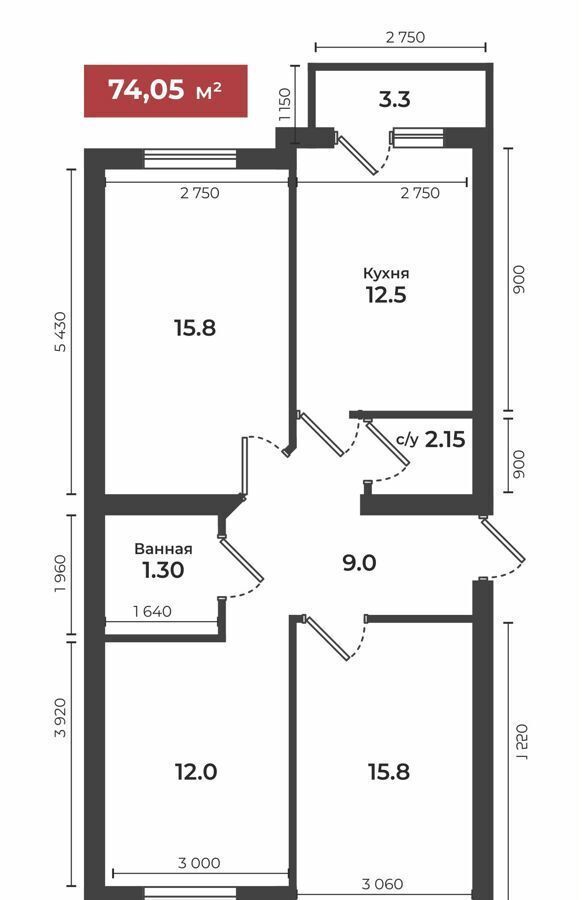 квартира г Невинномысск ул Кочубея 197/1 р-н микрорайон 101 фото 2