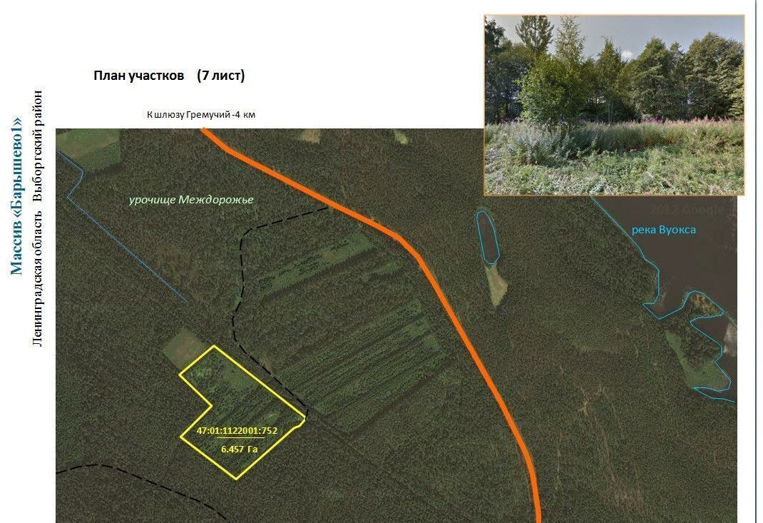 земля р-н Выборгский п Барышево Трасса Сортавала, 9800 км, Гончаровское сельское поселение, Красносельское фото 5