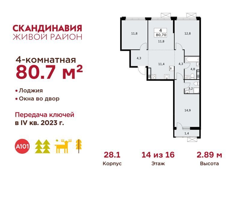 квартира г Москва п Филимонковское метро Коммунарка ТиНАО квартал № 167 фото 1